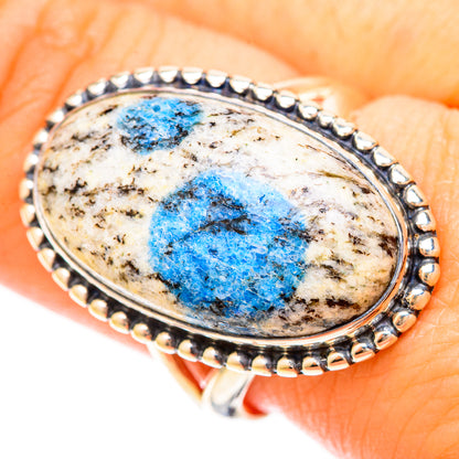 K2 Blue Azurite Rings handcrafted by Ana Silver Co - RING120328