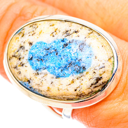 K2 Blue Azurite Rings handcrafted by Ana Silver Co - RING120334
