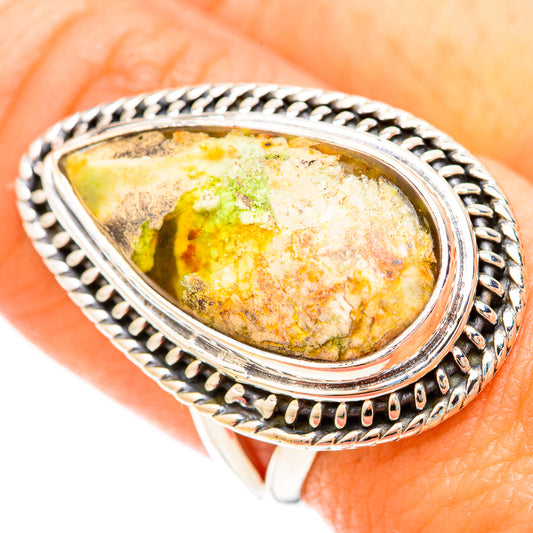 Plume Agate Rings handcrafted by Ana Silver Co - RING120336
