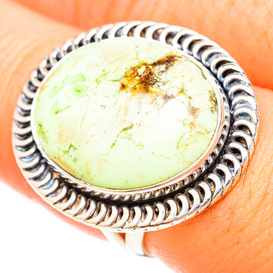 Lemon Chrysoprase Rings handcrafted by Ana Silver Co - RING120340