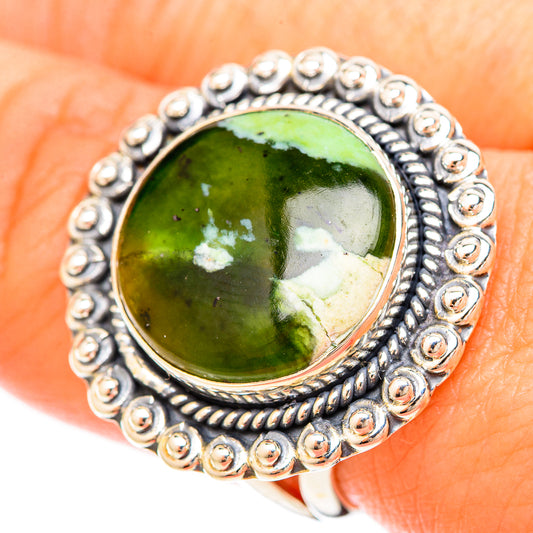 Australian Green Opal Rings handcrafted by Ana Silver Co - RING120343