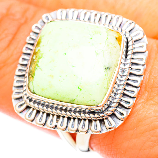 Lemon Chrysoprase Rings handcrafted by Ana Silver Co - RING120381