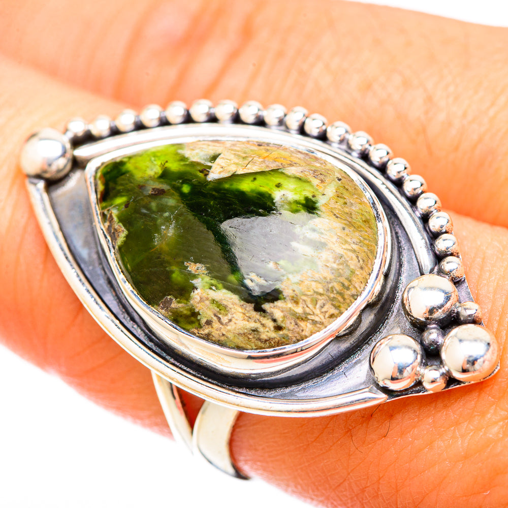 Australian Green Opal Rings handcrafted by Ana Silver Co - RING120384