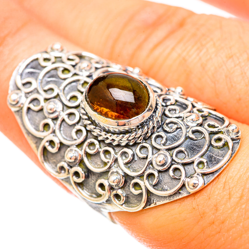 Green Tourmaline Rings handcrafted by Ana Silver Co - RING120387
