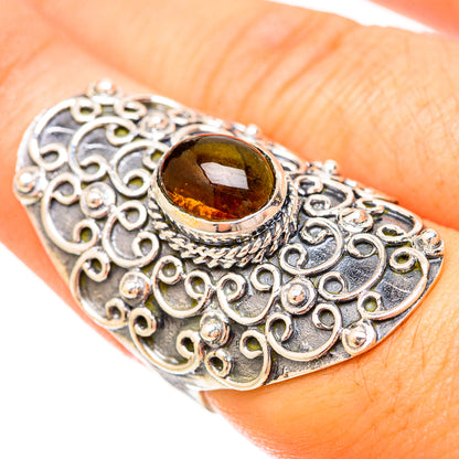 Green Tourmaline Rings handcrafted by Ana Silver Co - RING120387