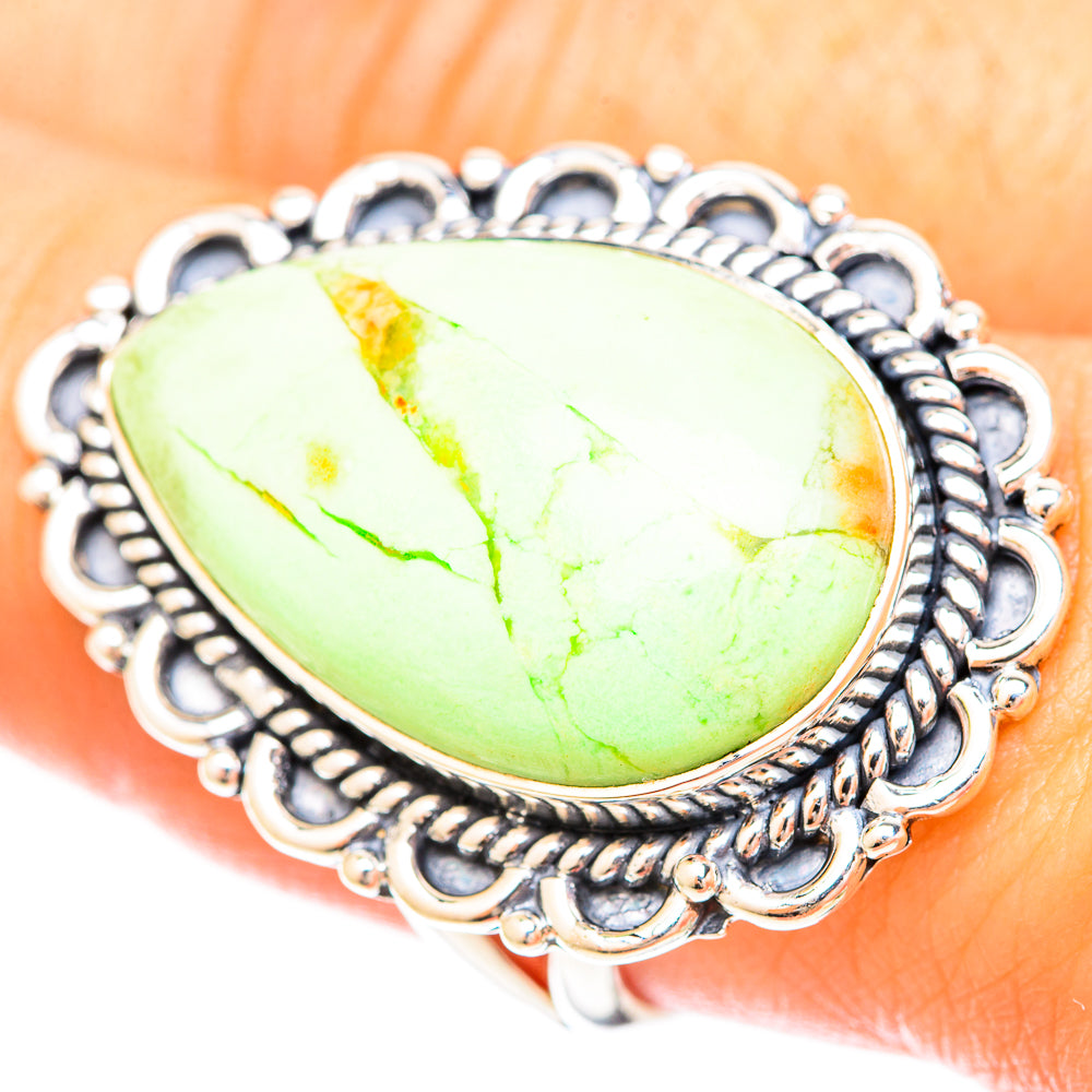 Lemon Chrysoprase Rings handcrafted by Ana Silver Co - RING120389