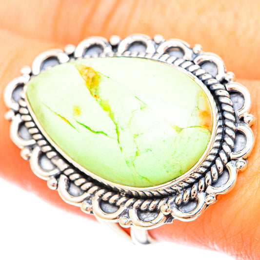 Lemon Chrysoprase Rings handcrafted by Ana Silver Co - RING120389