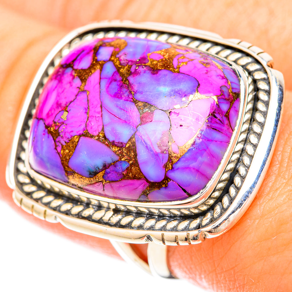Purple Copper Composite Turquoise Rings handcrafted by Ana Silver Co - RING120397