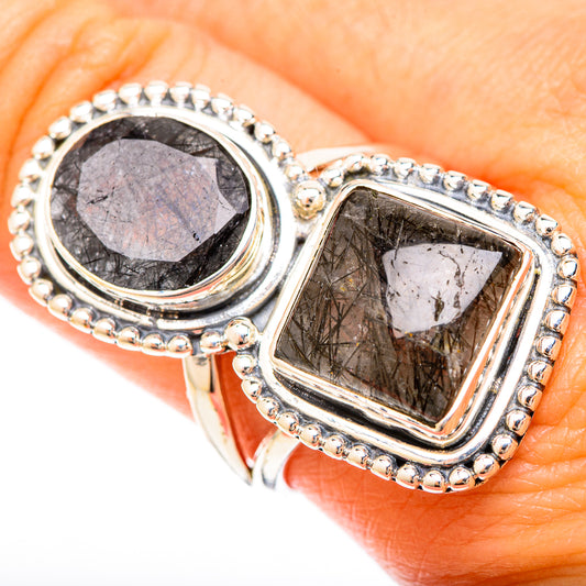 Tourmalinated Quartz Rings handcrafted by Ana Silver Co - RING120403