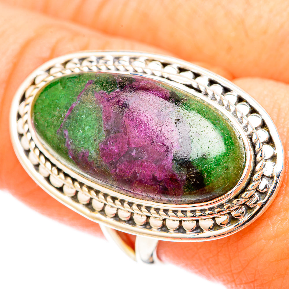 Ruby Zoisite Rings handcrafted by Ana Silver Co - RING120413