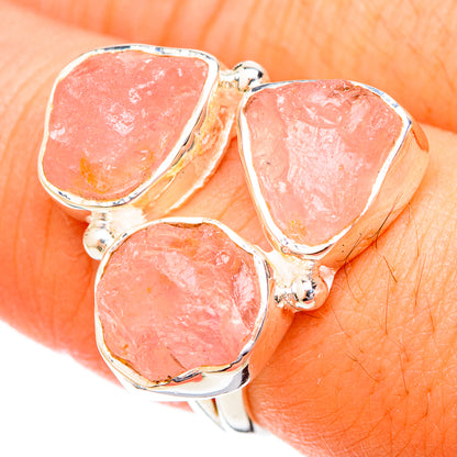 Rose Quartz Rings handcrafted by Ana Silver Co - RING120443