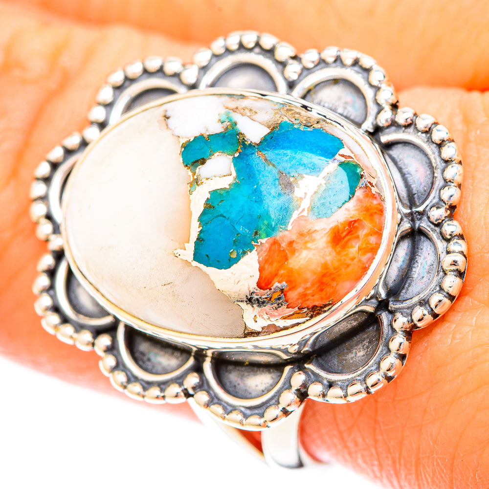 Spiny Oyster Turquoise Rings handcrafted by Ana Silver Co - RING120456