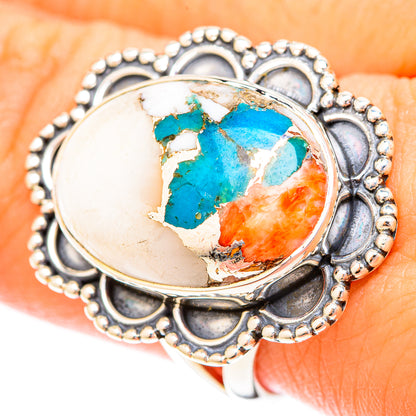 Spiny Oyster Turquoise Rings handcrafted by Ana Silver Co - RING120456