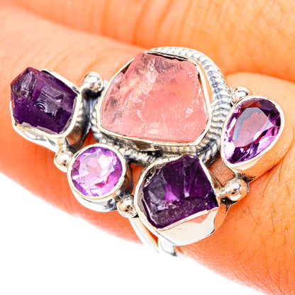 Rose Quartz Rings handcrafted by Ana Silver Co - RING120457