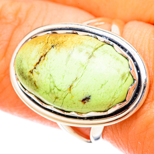 Lemon Chrysoprase Rings handcrafted by Ana Silver Co - RING120472