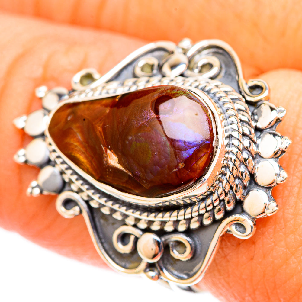 Mexican Fire Agate Rings handcrafted by Ana Silver Co - RING120474