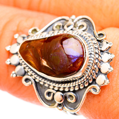 Mexican Fire Agate Rings handcrafted by Ana Silver Co - RING120474