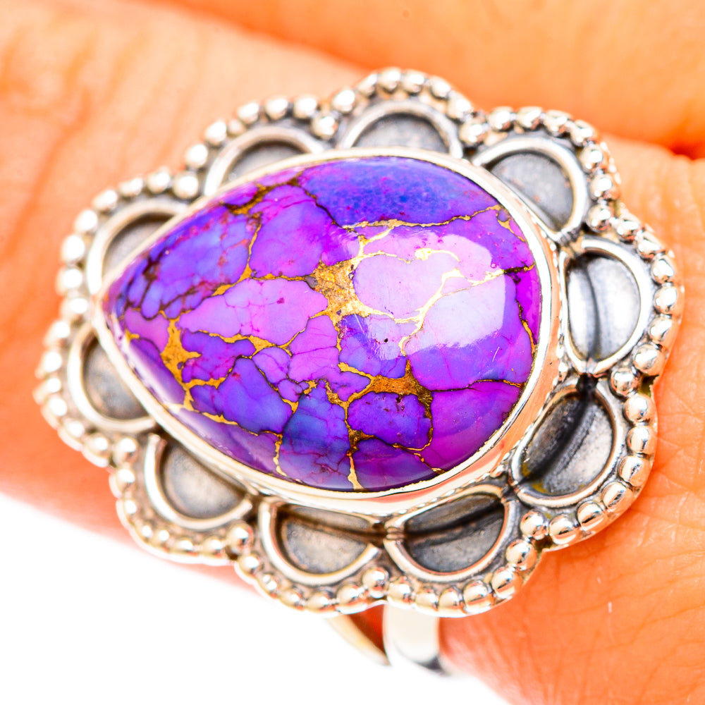 Purple Copper Composite Turquoise Rings handcrafted by Ana Silver Co - RING120482