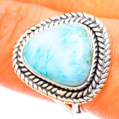 Larimar Rings handcrafted by Ana Silver Co - RING120503