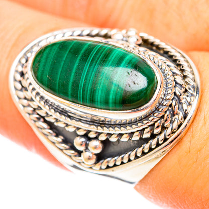 Malachite Rings handcrafted by Ana Silver Co - RING120506