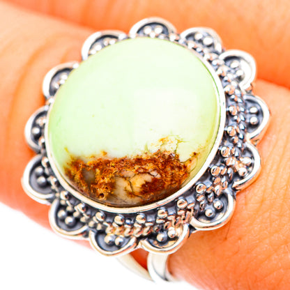Lemon Chrysoprase Rings handcrafted by Ana Silver Co - RING120508
