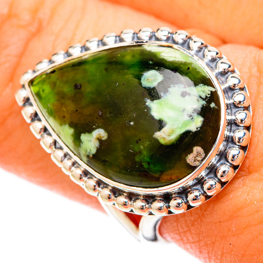 Australian Green Opal Rings handcrafted by Ana Silver Co - RING120509