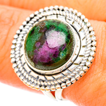 Ruby Zoisite Rings handcrafted by Ana Silver Co - RING120510