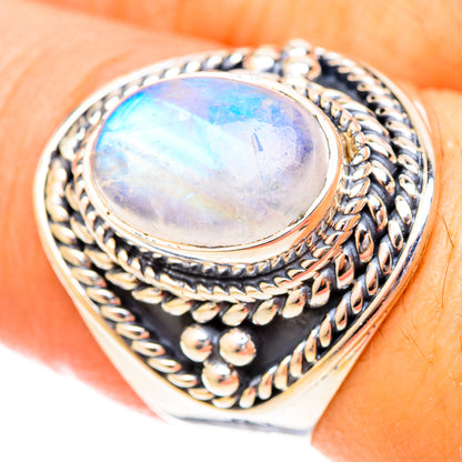 Rainbow Moonstone Rings handcrafted by Ana Silver Co - RING120530