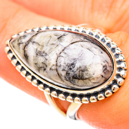 Orthoceras Fossil Rings handcrafted by Ana Silver Co - RING120531