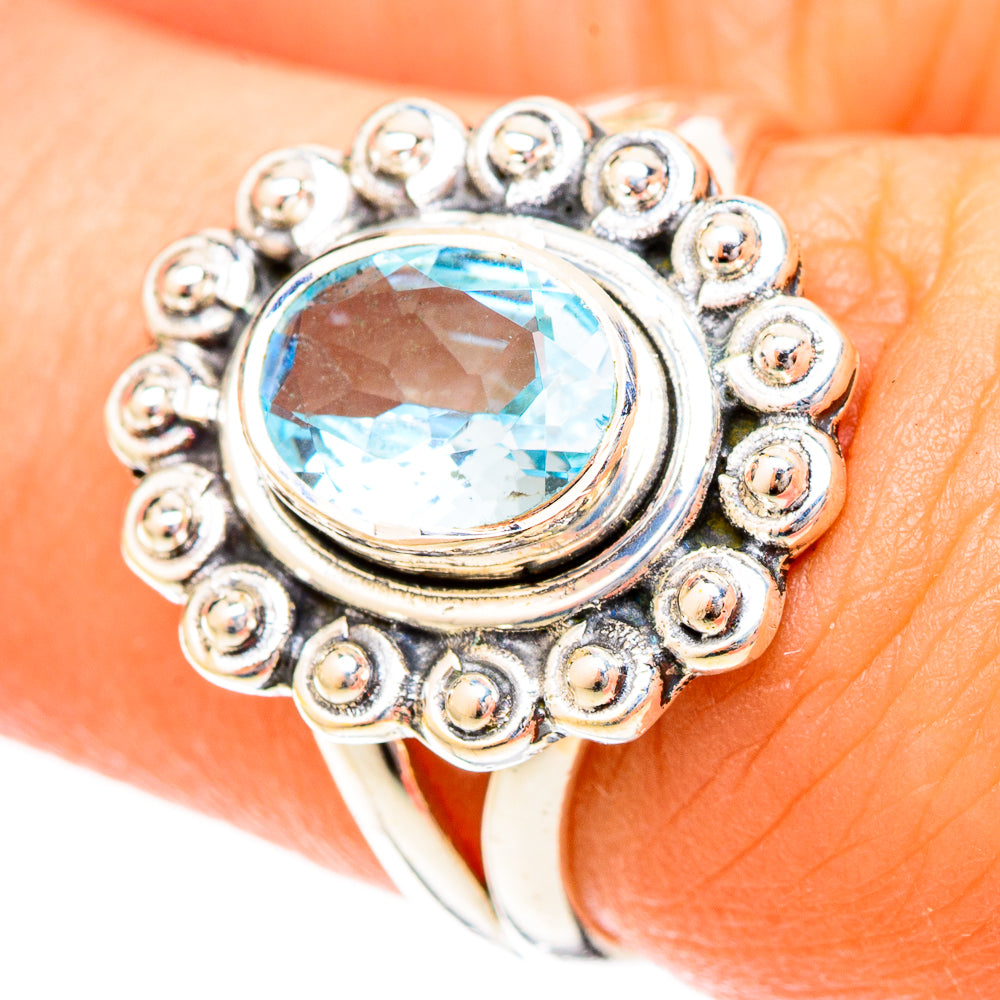 Blue Topaz Rings handcrafted by Ana Silver Co - RING120537