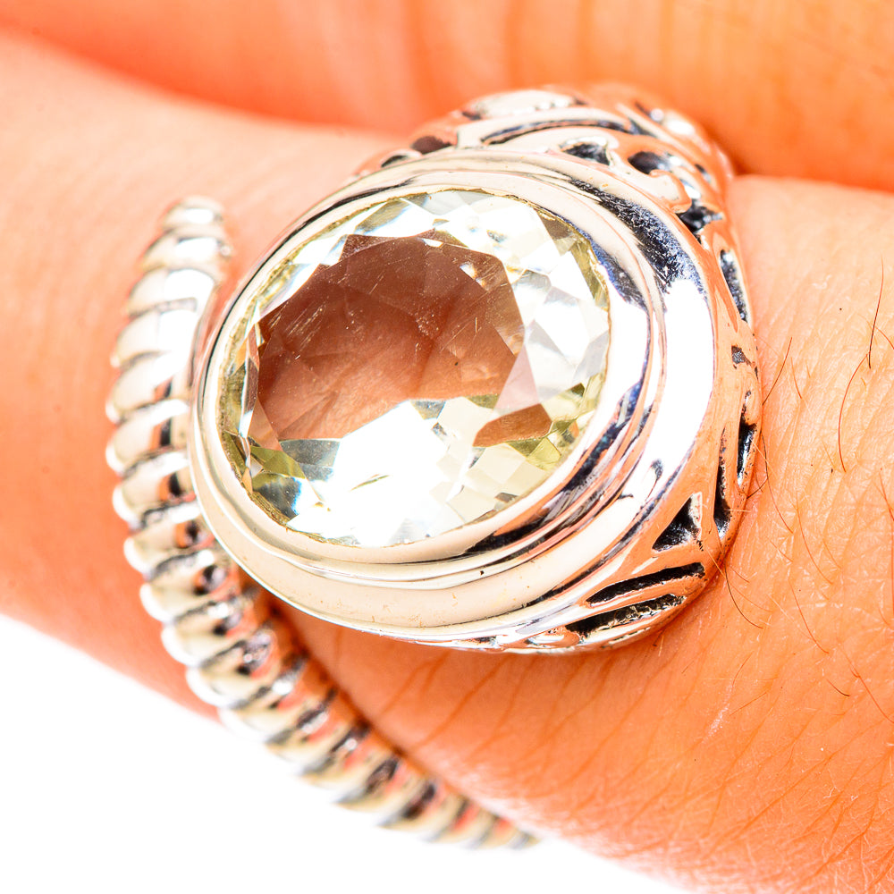 Green Amethyst Rings handcrafted by Ana Silver Co - RING120540