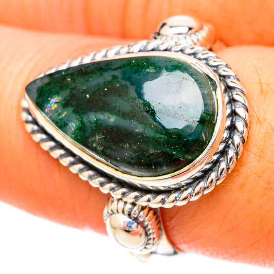 Green Aventurine Rings handcrafted by Ana Silver Co - RING120541