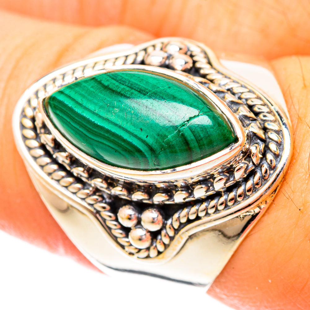 Malachite Rings handcrafted by Ana Silver Co - RING120543