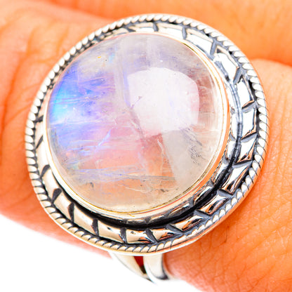 Rainbow Moonstone Rings handcrafted by Ana Silver Co - RING120559