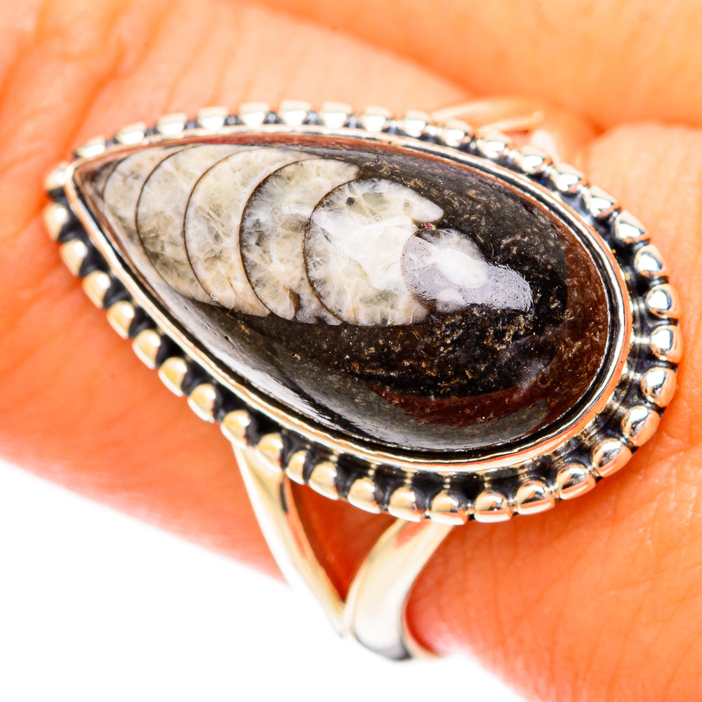 Orthoceras Fossil Rings handcrafted by Ana Silver Co - RING120593