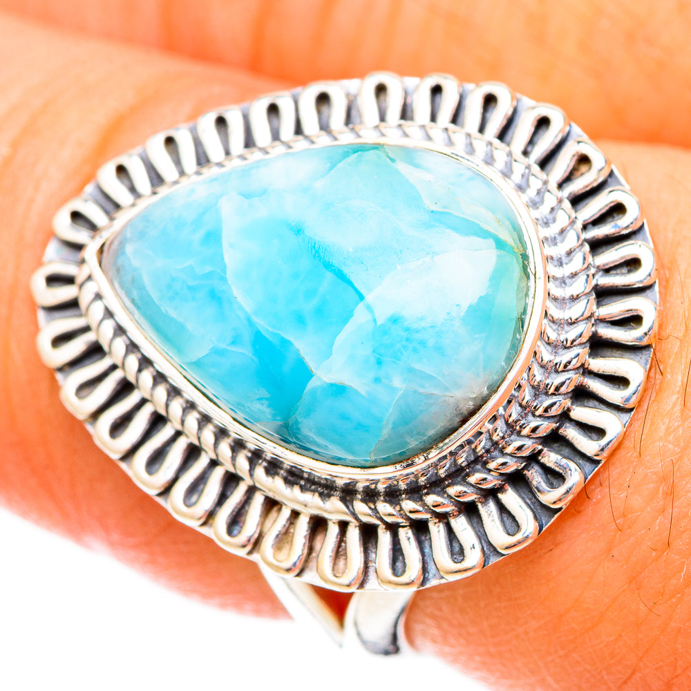 Larimar Rings handcrafted by Ana Silver Co - RING120600