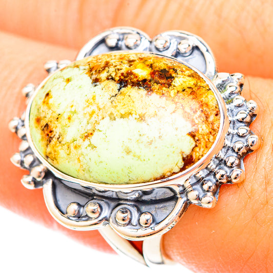 Lemon Chrysoprase Rings handcrafted by Ana Silver Co - RING120605