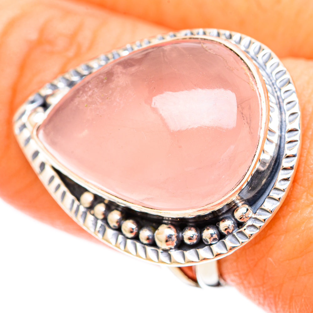 Rose Quartz Rings handcrafted by Ana Silver Co - RING120614