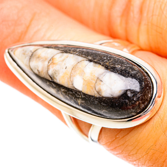 Orthoceras Fossil Rings handcrafted by Ana Silver Co - RING120622