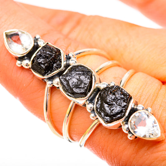 Black Tourmaline Rings handcrafted by Ana Silver Co - RING120623