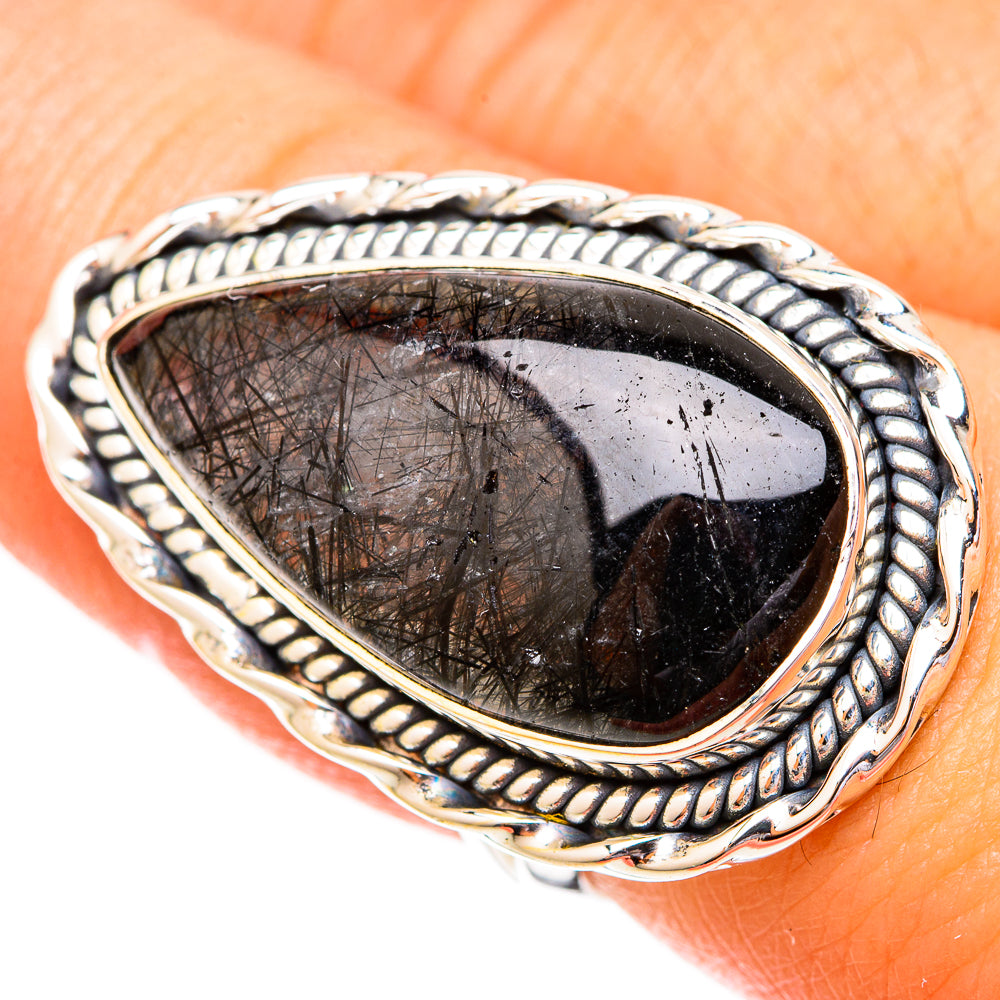 Tourmalinated Quartz Rings handcrafted by Ana Silver Co - RING120624