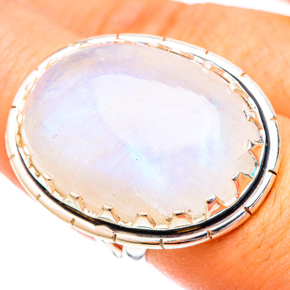 Rainbow Moonstone Rings handcrafted by Ana Silver Co - RING120632