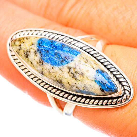 K2 Blue Azurite Rings handcrafted by Ana Silver Co - RING120644