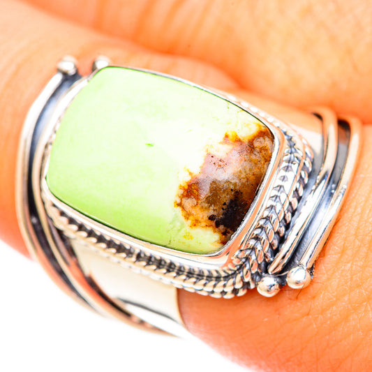 Lemon Chrysoprase Rings handcrafted by Ana Silver Co - RING120650