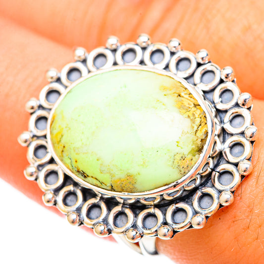Lemon Chrysoprase Rings handcrafted by Ana Silver Co - RING120652