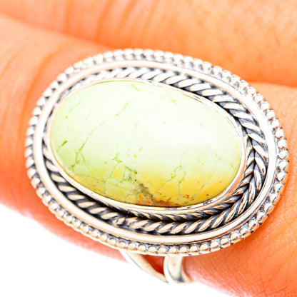 Lemon Chrysoprase Rings handcrafted by Ana Silver Co - RING120659