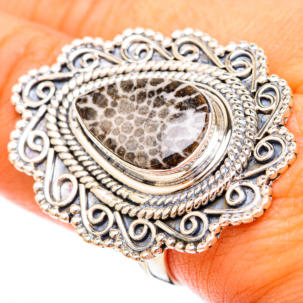 Stingray Coral Rings handcrafted by Ana Silver Co - RING120671