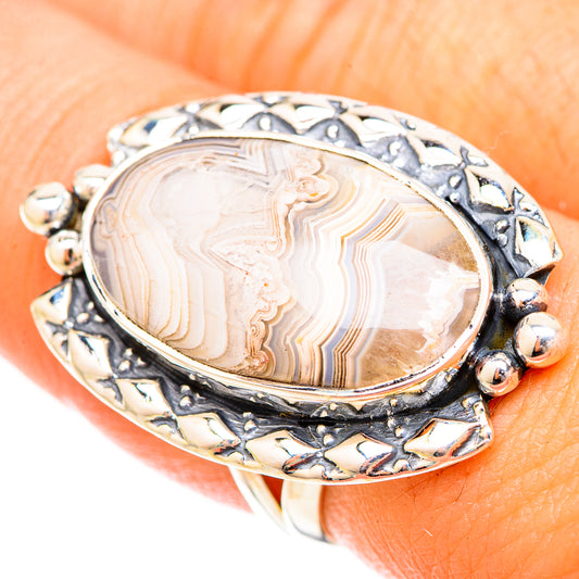 Laguna Lace Agate Rings handcrafted by Ana Silver Co - RING120674