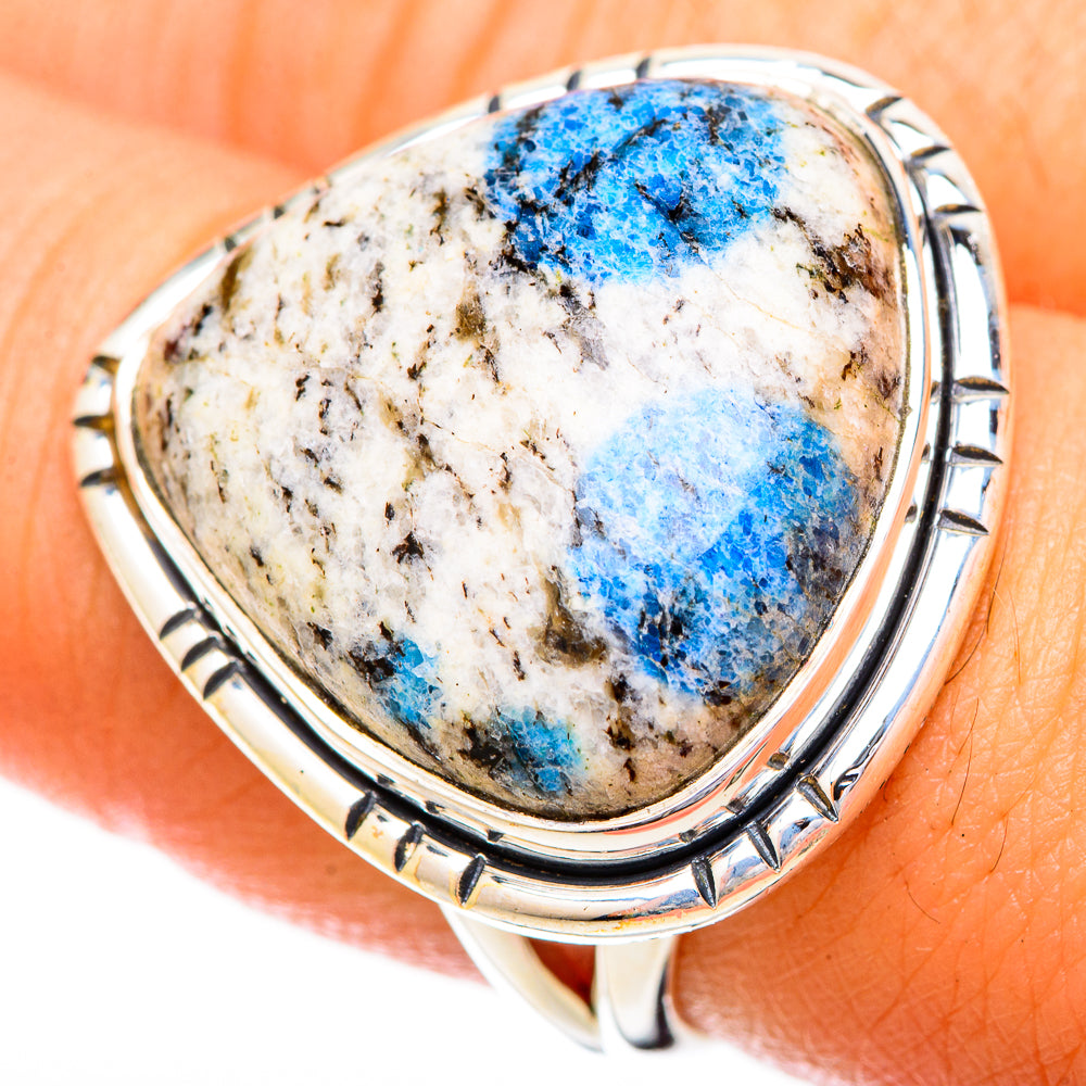 K2 Blue Azurite Rings handcrafted by Ana Silver Co - RING120687
