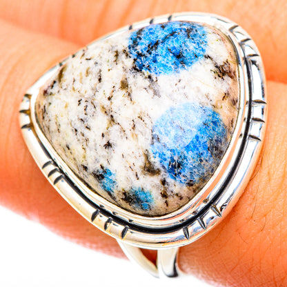 K2 Blue Azurite Rings handcrafted by Ana Silver Co - RING120687